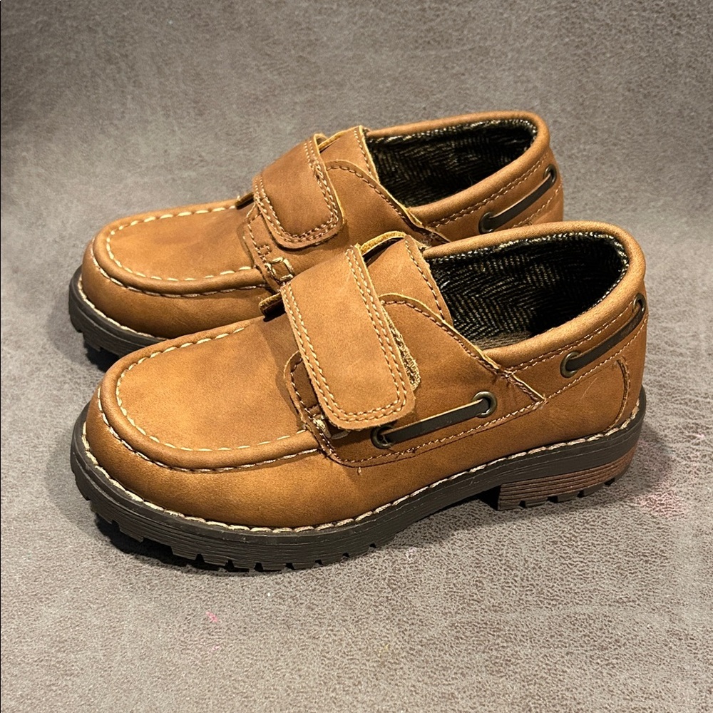 Cat & Jack Brown Kids Dress Shoes with Velcro Strap
